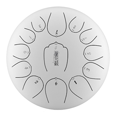 HLURU THL13-12 WHITE - Upgrade Lotus 13 Notalı 12" White Tongue Drum